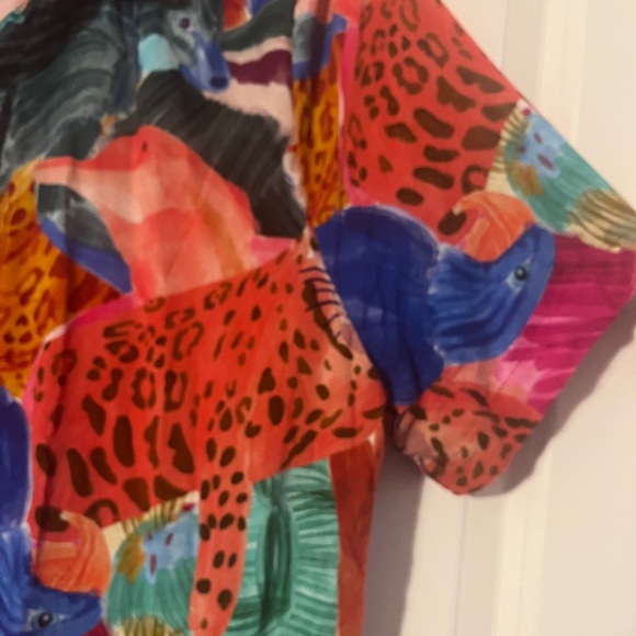 Farm Rio Vibrant Animal Print Shirt - Picture 5 of 9